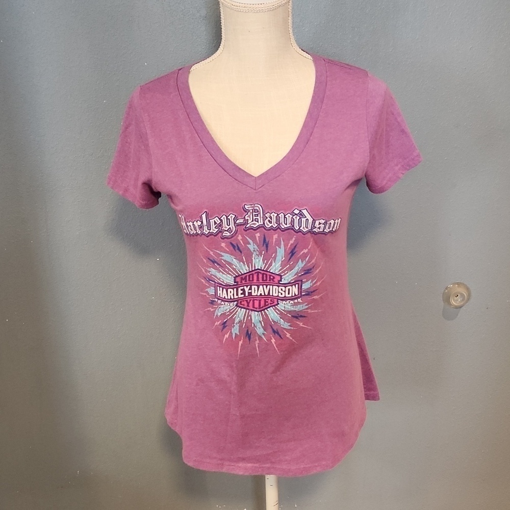 Harley Davidson Columbus, Nebraska motorcycle Babydoll short sleeve top
